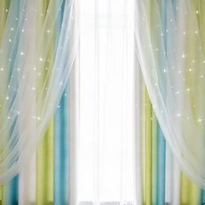 小銅板 雙層簍空窗廉 2片, 黃綠色