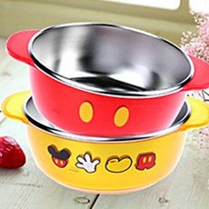 릴팡 디즈니 미키 투명논슬립스텐대접, 랜덤 발송, 1개