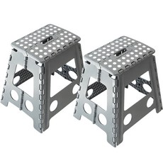 가쯔 다용도 콤팩트 스툴 접이식 의자 L 2p, 그레이, 2개