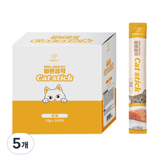 바른생각 고양이 스틱 100p, 1.5kg, 5개, 연어