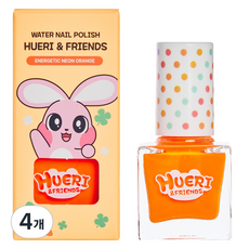 韓國 SHUADAM 休莉與朋友們 兒童水性指甲油, 4個, 活力霓虹橙