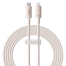 Baseus 倍思 環保系列 快充傳輸線 Type-C-iPhone 20W, 2m, 秸稈粉, 1條
