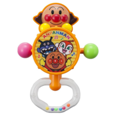 ANPANMAN 麵包超人 喀噠喀噠 嬰兒小鼓, 搖晃敲打發出聲響, 刺激手部發育, 1個