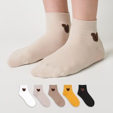 GGRN 兒童用Tony Bear運動短襪5雙組