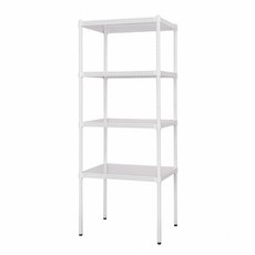 dayneeds 日需百備 極致美學烤漆架 沖孔鐵架 收納層架 展示架 層架 鐵架 含圍籬三組 1個, 白色, 4層