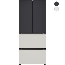 [색상선택형] LG전자 디오스 오브제컬렉션 402L 김치냉장고 Z407AAA143 메탈 방문설치, Z407MBG143, 블랙 + 그레이 + 그레이