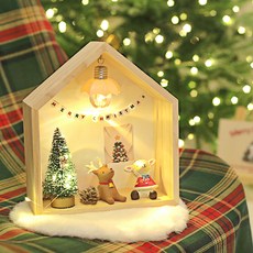EPLYN 聖誕氛圍木頭屋氣氛燈, 暖木色