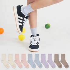 NO DESIGN 女款素色中筒襪組 10雙