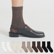 NO DESIGN 女款素色中筒襪組 5款 各2雙