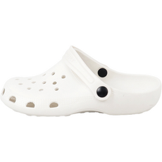 JLiNE 女款洞洞拖鞋+裝飾鞋扣 6入, 白色（拖鞋），隨機發貨（Zibitz）, 大號 (250-255)