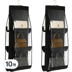 hillo 多用途6層收納袋收納架衣架, 黑色, 5組