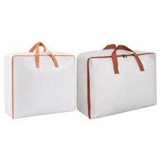 MEGA 超大透明簡約手提棉被袋2入組 A0050254-02 顏色隨機(橙/暗橙), 特大款60 x 50 x25cm, 1組, 2入