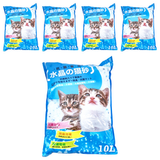 元氣王 原味水晶貓砂 10L - 尿液吸收 特殊孔隙結構 不爆裂 無灰塵, 5包