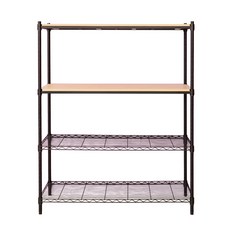 dayneeds 日需百備 松木層架, 4層, 黑框原木