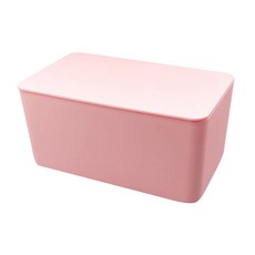紅點生活 加大密封口罩紙巾收納盒, 多功能收納 家庭必備 翻蓋設計 防塵衛生 大開口設計 取用便利 PP材質 尺寸21x12x10cm 極簡粉, 1個