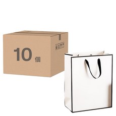 白底黑邊手提袋, 20 x 10 x 28cm, 豎版, 10個
