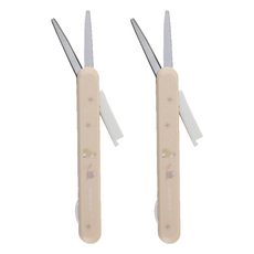 KOKUYO 國譽 mofumofu攜帶型剪刀，不鏽鋼刀部, 淺褐, 2支