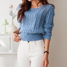 루나걸 여성용 롤린코 꽈배기 니트 L24FKN081010