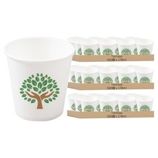 Tamsaa 綠樹圖案紙杯，178ml, 500個, 自然紙漿材質, 3箱