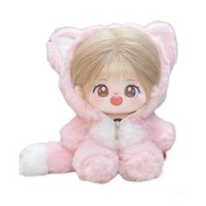 Mocadoll 棉花娃娃娃衣 粉紅狐狸連身衣 20cm, 1個, 粉紅色