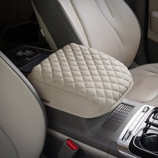 KMMOTORS Carnival KA4 菱格紋 扶手墊, 棉米色, 1個