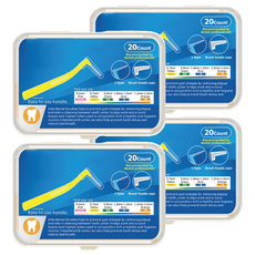 小麥購物 L型牙間刷 G749 綠色 SS(0.8mm), 0.8mm, 20支, 4盒