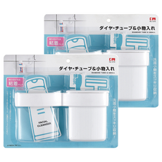 km 無痕黏貼洗面乳置物架浴室壁掛式牙刷牙膏收納架, 白色, 2入