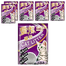 愛潔 貓砂 小球砂 強力凝結 有效除臭 專為室內貓設計, 13lb, 6包