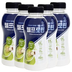 乳清蛋白搖搖飲 綠茶口味, 5瓶, 40g