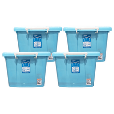 KEYWAY 聯府 銀彩滑輪整理箱 AK600，588 x 418 x 330mm，4個，附蓋滑輪收納箱