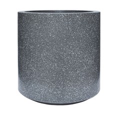 고운 원형 식물 플라스틱 화분 P44-0, 빛나는검정, 1개