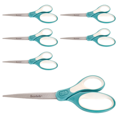 3M Scotch超銳利不鏽鋼金屬事務剪刀，雙層異材質握把設計, SS-P8, 6支