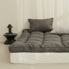 Homesliving 四季雙面用絎縫薄床墊, 炭灰色