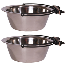 寵物夢工廠 掛式寵物碗 M號, 銀色, 2個