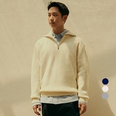 Mind Bridge 男款簡約半拉鍊式長袖針織衫 MXKT2106