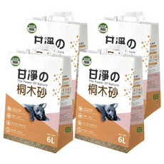 甘淨 桐木凝結貓砂 6L 100%純天然顆粒 輕巧易凝結 可沖入馬桶 氣味佳, 桐木迷迭香, 4袋