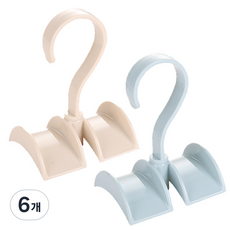 리버그린 회전식 다용도 가방정리걸이, 아이보리 + 블루, 6개