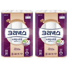Kleenex 舒潔 Supreme柔軟天然紙漿3層衛生紙, 27m, 30捲, 2袋