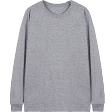 TS7 男女通用純棉羅紋長袖T恤, 灰色
