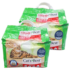 Cat's Best 經典凝結木屑砂 紅標, 100%天然德國杉木, 無粉塵, 3倍快速效吸附水分和臭味, 4.3kg, 2包, 原味