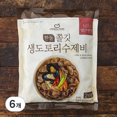 한둘푸드 쫄깃 생도토리 수제비 얼큰한맛 2인분, 342g, 6개