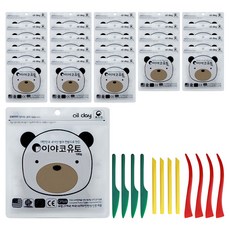 이야코 소프트 유토 100g x 6p + 주걱칼 3종 세트, 4세트, 혼합색상