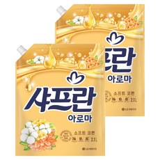 샤프란 아로마 섬유유연제 소프트 코튼 리필, 2개, 2.1L