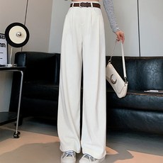 메이첼 여성용 하이웨스트 스트레이트 골덴 롱 팬츠 04130