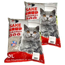 SAKE 經典貓砂, 含除臭/抗菌成分, 6kg, 2包, 海洋玫瑰