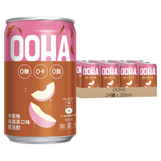 OOHA 氣泡飲 水蜜桃烏龍茶 迷你罐, 200ml, 24罐
