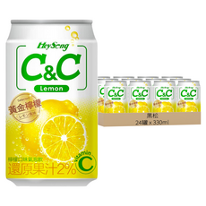 黑松 C&C氣泡飲 檸檬口味, 330ml, 24罐
