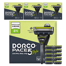 DORCO 多可樂客 PACE5手動式刮鬍刀+替換刀頭 10入, 4套