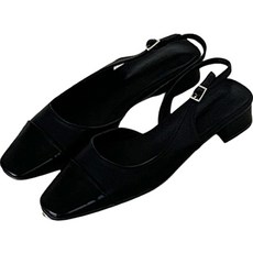 여성용 퓨리 배색 슬링백 힐 C253_1191