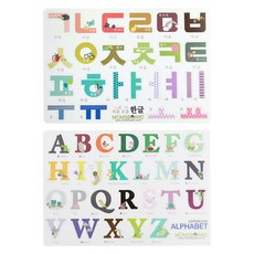 momsboard 字母磁鐵遊戲 韓文 + 英文大寫字母, 1套, 韓文(輔音14入+元音10入)+字母(大寫26入)